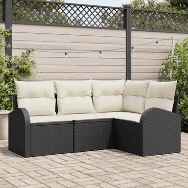Vidaxl Hagesofa Set 4 pcs Svart og Hvit