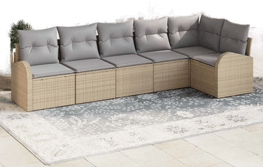 Vidaxl Hagesofa Set 6 pcs Beige og lys grå