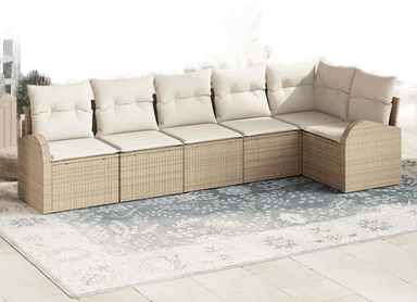 Vidaxl Hagesofa Set 6 pcs Beige og Hvit