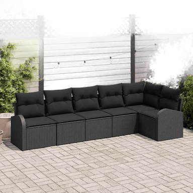 Vidaxl Hagesofa Set 6 pcs Svart