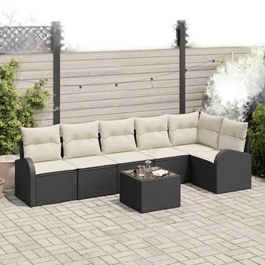 Vidaxl Hagesofa Set 7 pcs Svart og Hvit