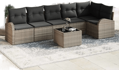 Vidaxl Hagesofa Set 7 pcs Grå