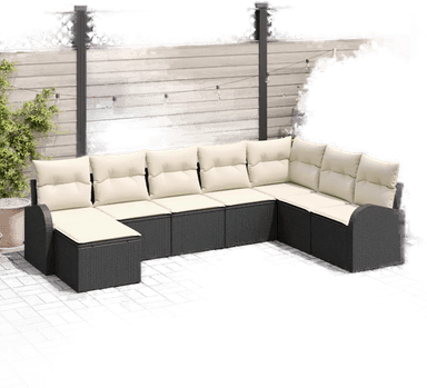 Vidaxl Sofa sett 8 pcs Svart og Hvit