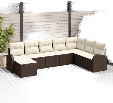 Vidaxl Sofa sett 8 pcs Brun og hvit