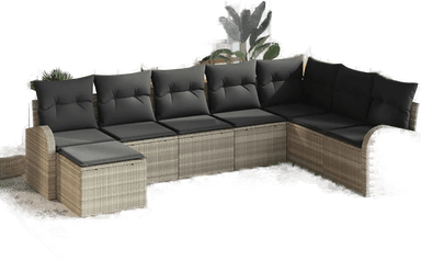 Vidaxl Sofa sett 8 pcs Lysegrå