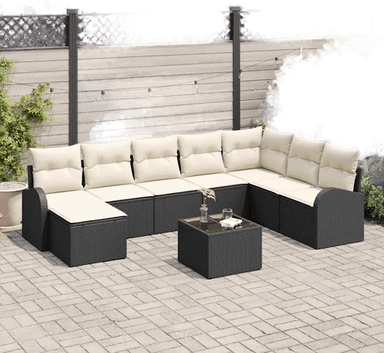 Vidaxl Sofa sett 9 pcs Svart og Hvit