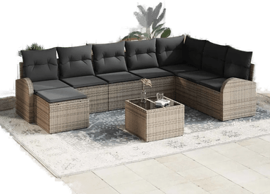 Vidaxl Sofa sett 9 pcs Grå