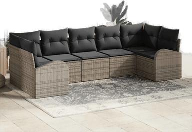 Vidaxl Hagesofa Set 7 pcs Grå