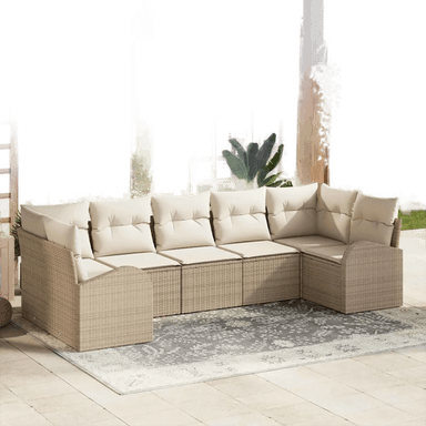 Vidaxl Hagesofa Set 7 pcs Beige og Hvit