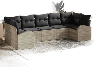 Vidaxl Hagesofa Set 7 pcs Lysegrå