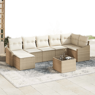 Vidaxl Hagesofa Set 8 pcs Beige og krem