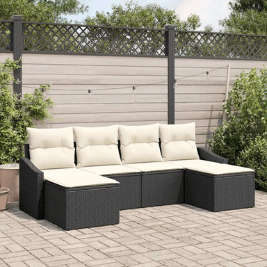 Vidaxl Hage Spisegruppe 6 pcs Svart og krem