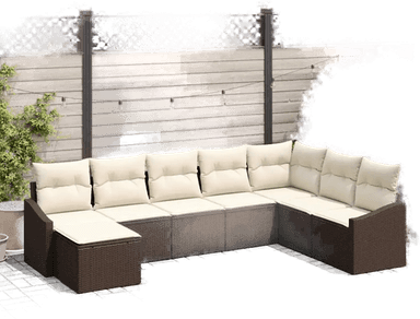 Vidaxl Hagesofa Set 8 pcs Brun og Krem