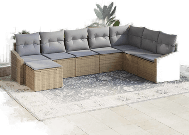 Vidaxl Hagesofa Set 8 pcs Beige og lys grå