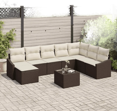 Vidaxl Hagesofa Set 8 pcs Brun og Krem