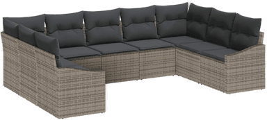 Vidaxl Hagesofa Set 9 pcs Grå
