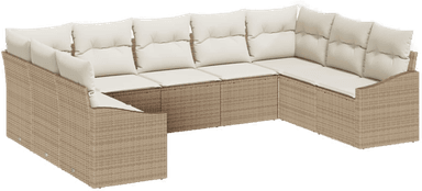 Vidaxl Hagesofa Set 9 pcs Beige