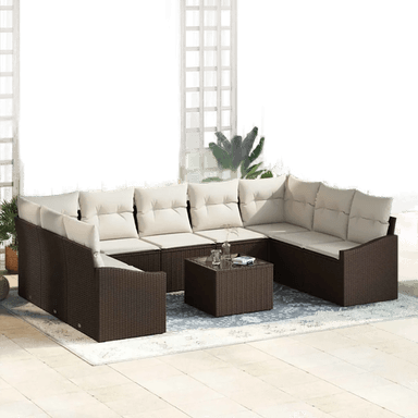 Vidaxl Hagesofa Set Brun og Krem