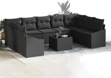 Vidaxl Hagesofa Set Svart