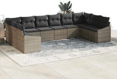 Vidaxl Hagesofa Set 10 pcs Grå