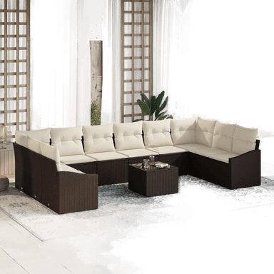 Vidaxl Hagesofa Set Brun og Krem