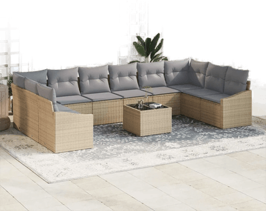 Vidaxl Hagesofa Set Beige og lys grå