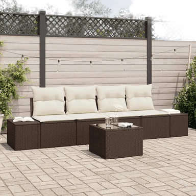 Vidaxl Hagesofa Set 5 pcs Brun og Krem