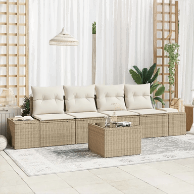 Vidaxl Hagesofa Set 5 pcs Beige