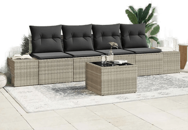 Vidaxl Hagesofa Set 5 pcs Lysegrå Mørk Grå