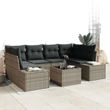 Vidaxl Hagesofa Set 8 pcs Grå