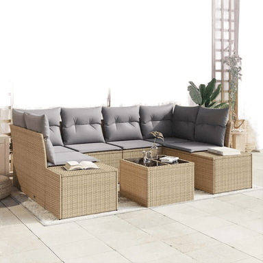 Vidaxl Hagesofa Set 8 pcs Beige og grå