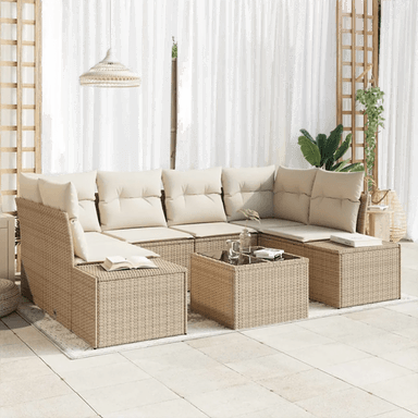 Vidaxl Hagesofa Set 8 pcs Beige og krem