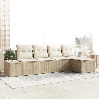 Vidaxl Hagesofa Set 5 pcs Beige
