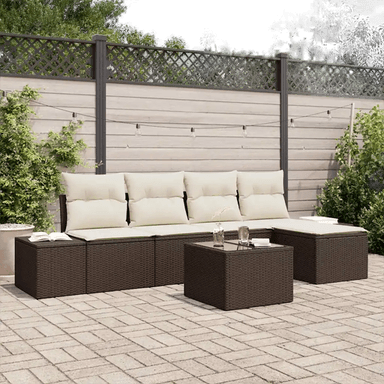 Vidaxl Hagesofa Set 5 pcs Brun Krem