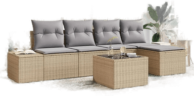 Vidaxl Hagesofa Set 5 pcs Beige og lys grå