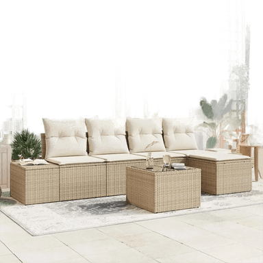 Vidaxl Hagesofa Set 5 pcs Beige og krem