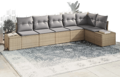 Vidaxl Hagesofa Set 6 pcs Beige og lys grå