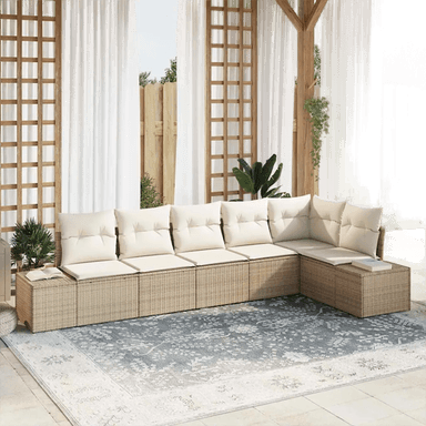Vidaxl Hagesofa Set 6 pcs Beige