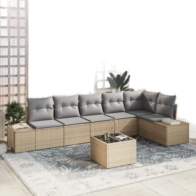 Vidaxl Hagesofa Set Beige og lys grå