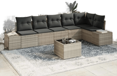 Vidaxl Hagesofa Set Lysegrå