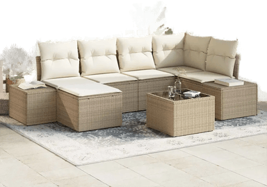 Vidaxl Hagesofa Set 6 pcs Beige