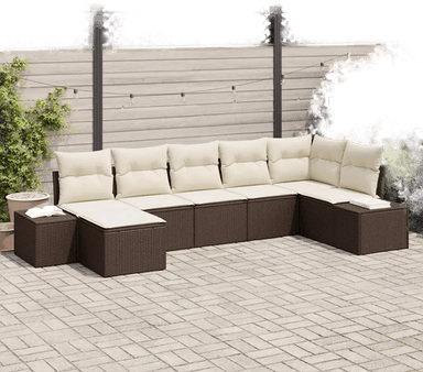 Vidaxl Hagesofa Set 7 pcs Brun