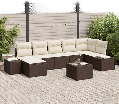 Vidaxl Hagesofa Set 7 pcs Brun