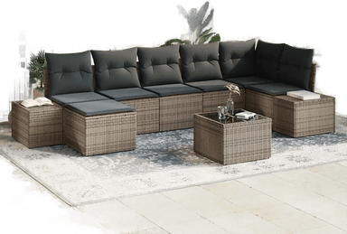 Vidaxl Hagesofa Set 7 pcs Grå