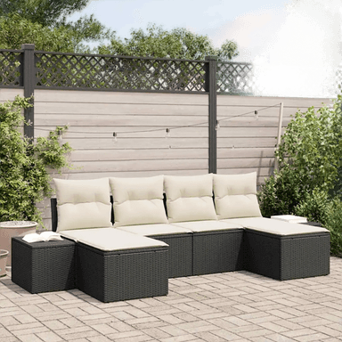 Vidaxl Hagesofa Set 4 pcs Svart og krem