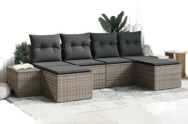 Vidaxl Hagesofa Set 4 pcs Grå