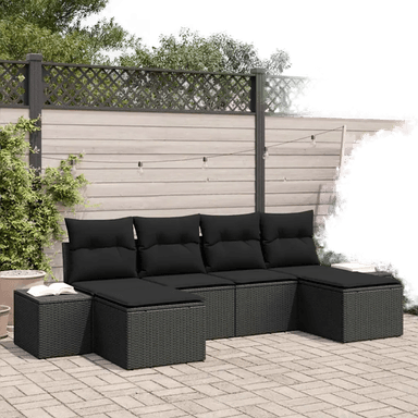 Vidaxl Hagesofa Set 4 pcs Svart
