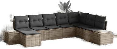 Vidaxl Hagesofa Set 8 pcs Grå