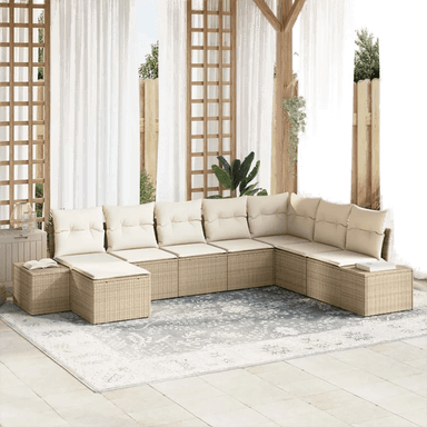 Vidaxl Hagesofa Set 8 pcs Beige