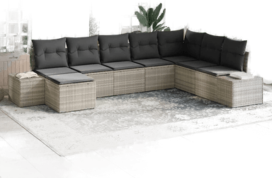 Vidaxl Hagesofa Set 8 pcs Lysegrå